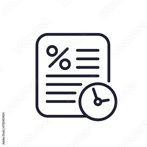 Loan period line icon on white