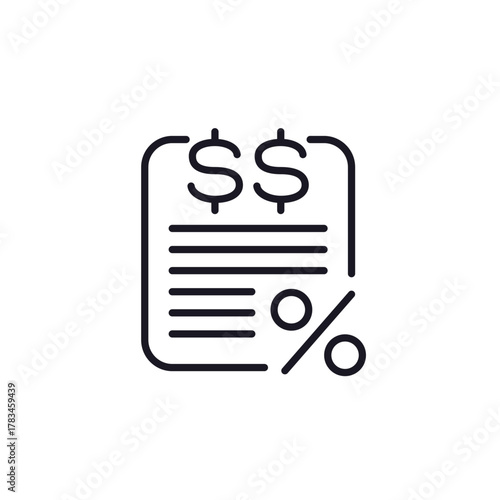 loan and interest rate line icon