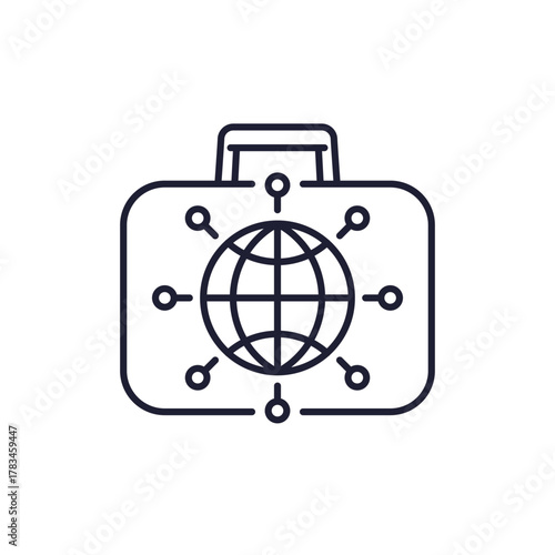multinational enterprise line icon, international business or company vector