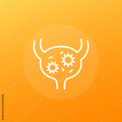 urine infection icon, UTI line vector design with a bladder