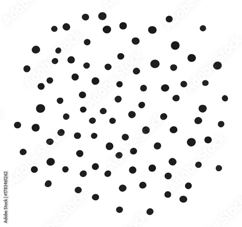 Abstract Random Black Dots Pattern Isolated on White Background Vector Illustration for Wallpaper, Wrapping Paper, Textile Design, Fabric Print, Decorative Elements, and Graphic Design Resources