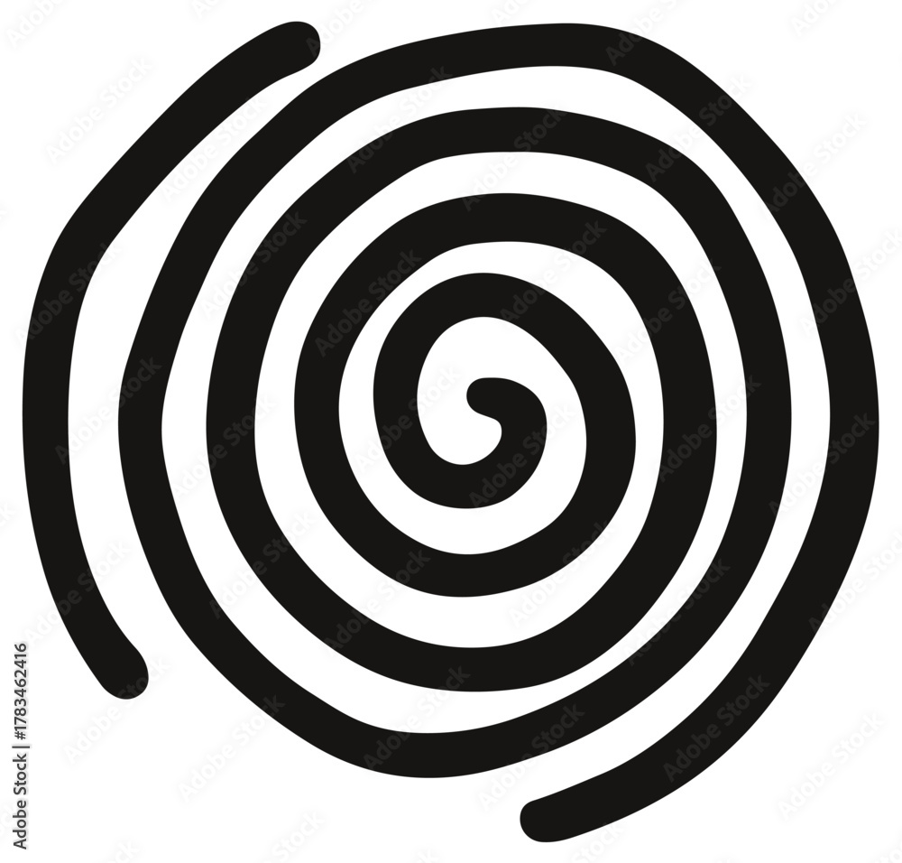 Naklejka premium Spiral hypnotic abstract monochrome vector illustration isolated on white background concept for print web design banner poster sticker card and textile design