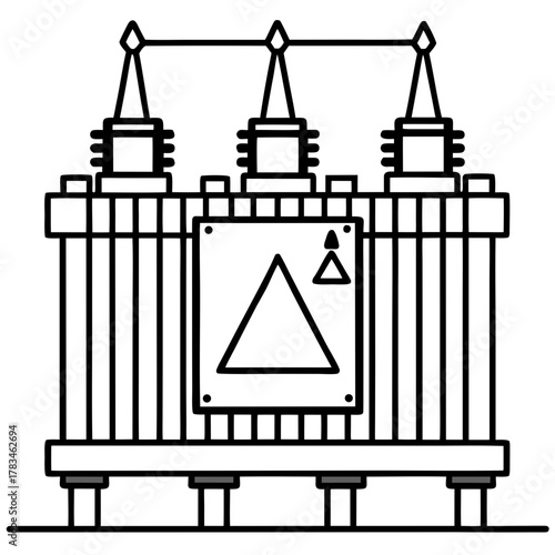 Electrical power transformer icon for energy