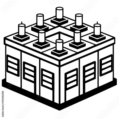 Isometric data center for server infrastructure
