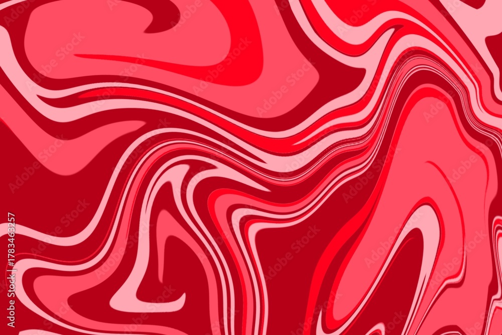Fototapeta premium A vivid red marble swirl pattern featuring flowing lines and rich tones, creating a dynamic, energetic effect.