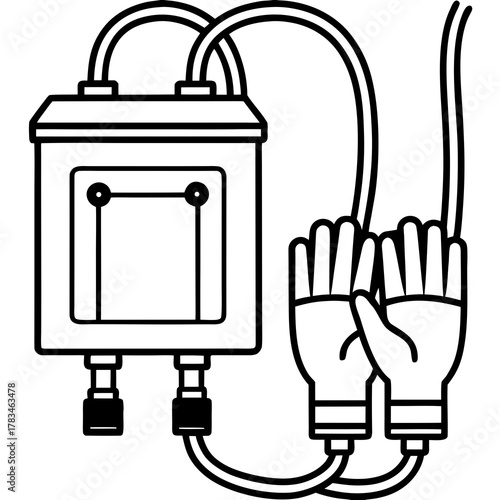 Water heater with gloves