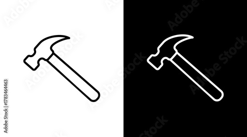 Hammer  White Icon Set Design