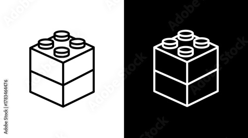 Building Blocks  White Icon Set Design