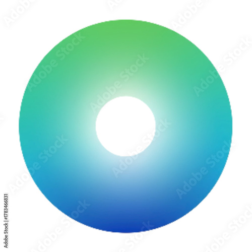 Blue Green Gradient Ring with Central Glow