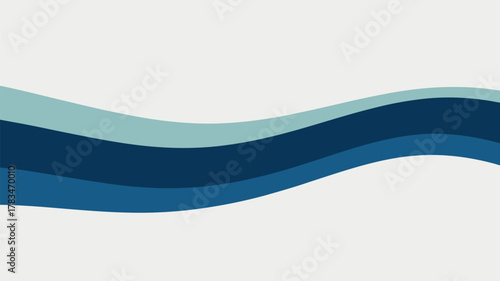 An illustration of three wavy lines in shades of blue against a light background creating a dynamic design