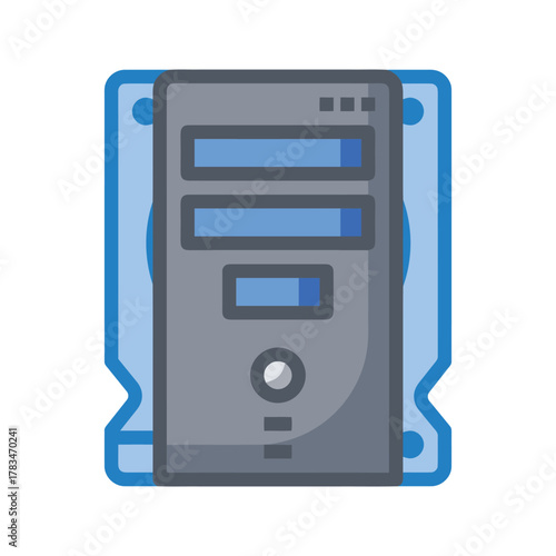 Computer server tower system unit.