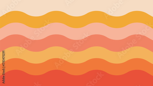 A wavy pattern with shades of orange and pink creating a smooth and calming visual aesthetic design