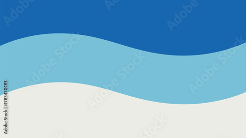 An abstract illustration of three wavy bands in shades of blue and white creating a calming effect