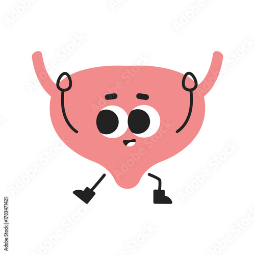 Cute Bladder Organ Character.