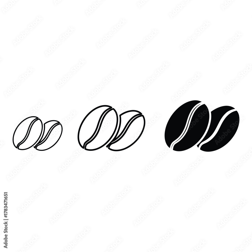Obraz premium Coffee bean icon set
