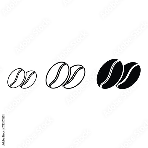 Coffee bean icon set