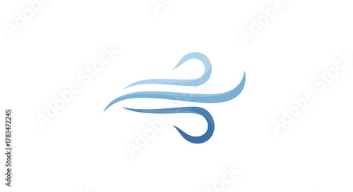 Abstract depiction of wind and air currents, flowing motion for various concepts and uses