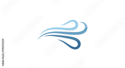 Abstract Blue Swirls A Modern Icon Design for Breeze, Wind, and Natural Elements