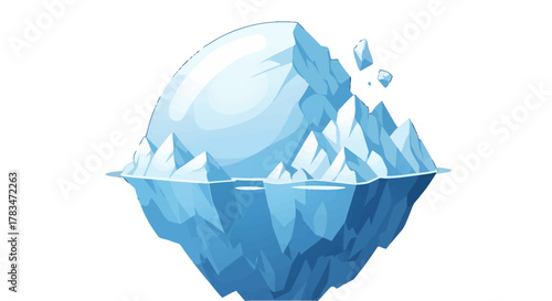 Illustrative depiction of an iceberg showcasing underwater reflections and a unique perspective