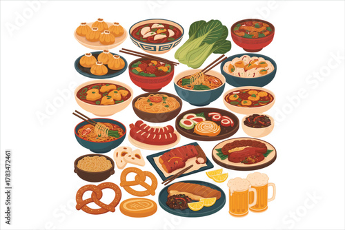 All kinds of Chinese various food vector ,