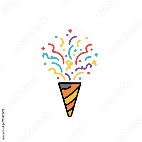 Festive Party Popper Confetti Explosion