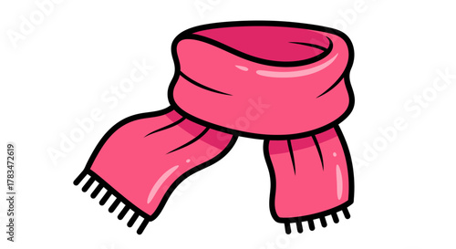 Pink Scarf Illustration Cozy Winter Accessory for Warmth, Style, and Fashion Comfort