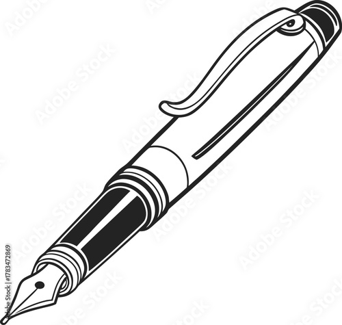fountain pen vector illustration