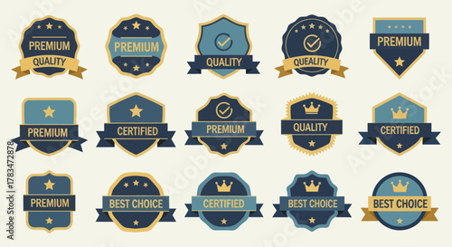 Collection of vintage premium quality and best choice badge designs.