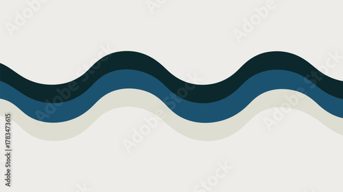 Abstract wavy lines in shades of blue and beige creating a calming and modern graphic design element
