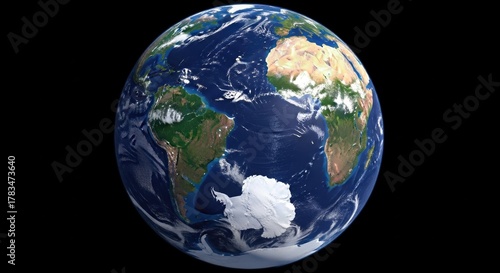 Earth blue planet space view global world satellite map continent ocean surface white background
