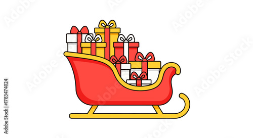 Festive Sleigh Ride A Colorful Christmas Celebration with Gifts, Joy and Holiday Cheer