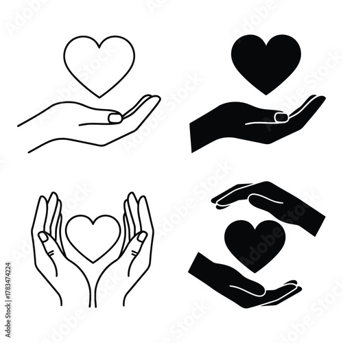 Care for heart icons
