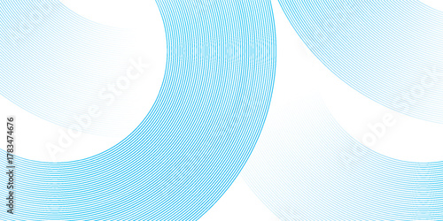 Abstract blue smooth waves on a white background. illustration modern.