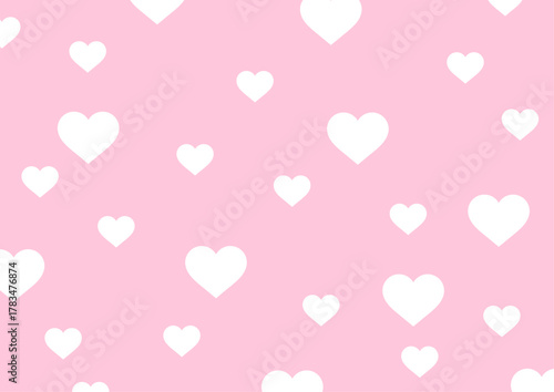 ハートのかわいいピンクの背景素材