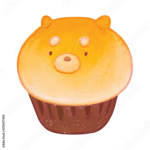 shiba muffin illustration