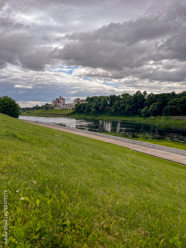 a beautiful embankment along the Western Dvina River in Vitebsk, Belarus