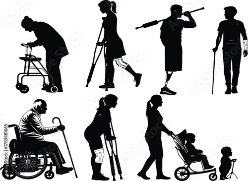 Inclusive Mobility Silhouettes – Assistive Devices, Accessibility, and Everyday Interaction