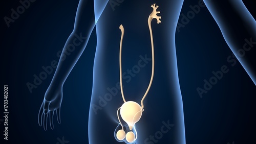 Obraz na płótnie Human testies anatomy. 3d illustrations