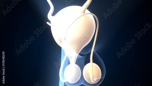 Human testies anatomy. 3d illustrations