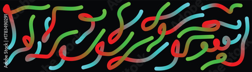 Colorful abstract lines create a dynamic composition