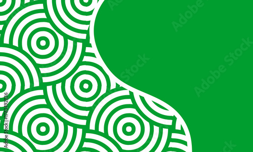 Abstract geometric background with circular line patterns and bold green color. Minimalist layout with copy space on the right side, perfect for banner, poster, or modern branding design.