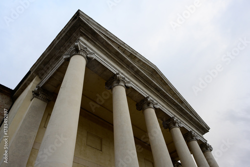 Duomo di Treviso Cathedral of Saint Peter the Apostle or Cattedrale di San Pietro Apostolo Exterior Facade with Columns on the West Front