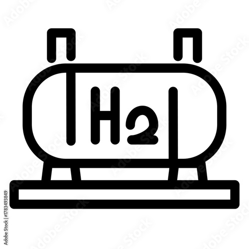 Industrial Hydrogen Storage Tank Outline Icon
