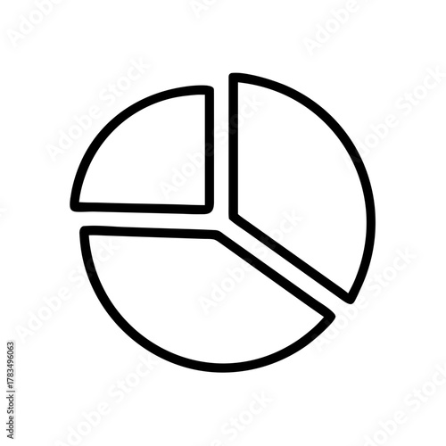 Pie Chart Line Icon Vector Isolated on White Background
