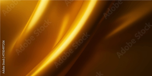 Abstract golden background texture with light orange and yellow wave lines for digital art and fractal design illustration