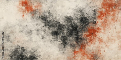 Abstract hot red black fire and dark smoke texture background with burning white light and inferno heat