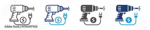 power tools icon set multiple style