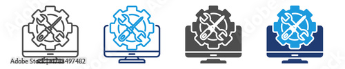 software tools icon set multiple style
