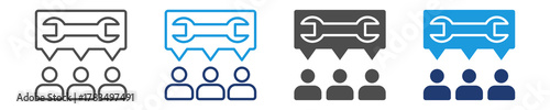 collaboration tools icon set multiple style