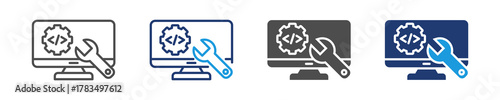 programming tools icon set multiple style